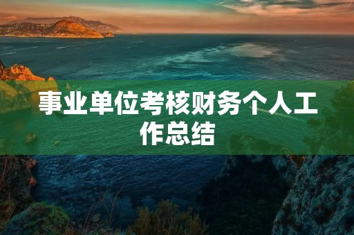 事业单位考核财务个人工作总结