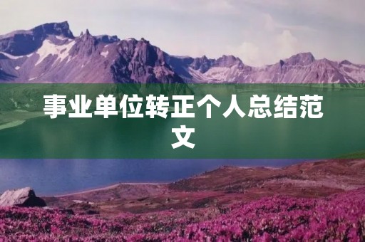事业单位转正个人总结范文