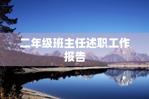 二年级班主任述职工作报告