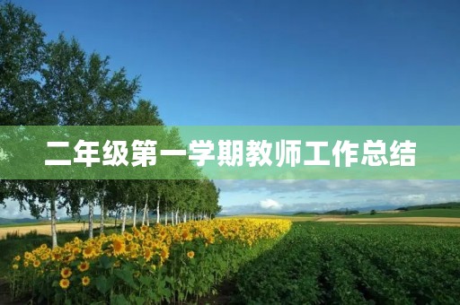 二年级第一学期教师工作总结