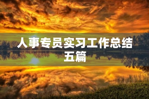人事专员实习工作总结五篇