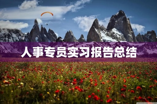 人事专员实习报告总结 人事专员实习报告总结