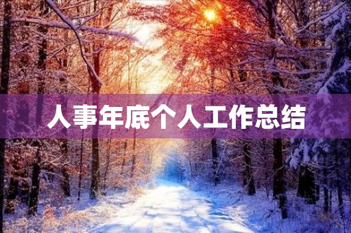 人事年底个人工作总结
