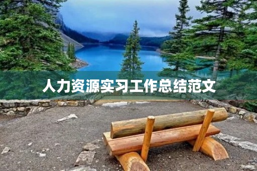 人力资源实习工作总结范文 人力资源实习工作总结范文