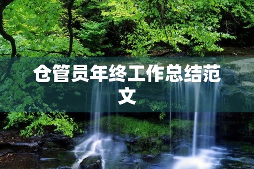 仓管员年终工作总结范文 仓管员年终工作总结范文