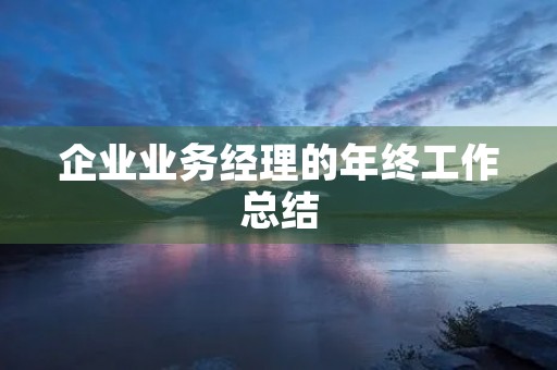 企业业务经理的年终工作总结