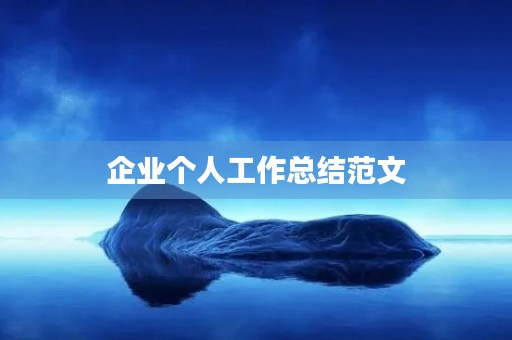 企业个人工作总结范文