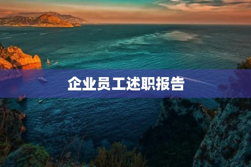 企业员工述职报告(个人通用)