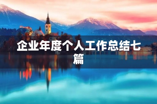 企业年度个人工作总结七篇