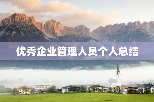 优秀企业管理人员个人总结