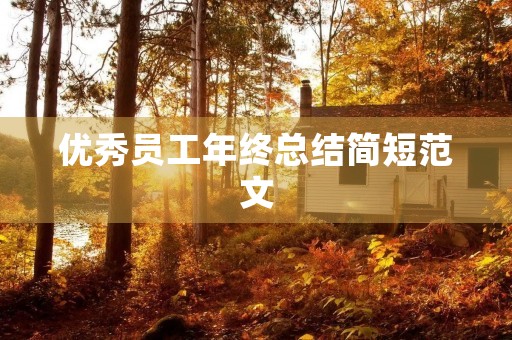 优秀员工年终总结简短范文 优秀员工年终总结简短范文