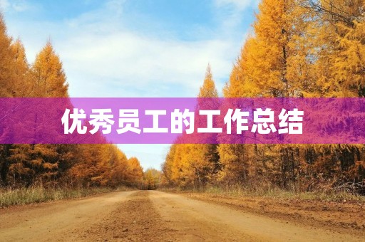 优秀员工的工作总结
