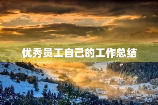 优秀员工自己的工作总结