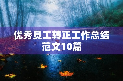 优秀员工转正工作总结范文10篇