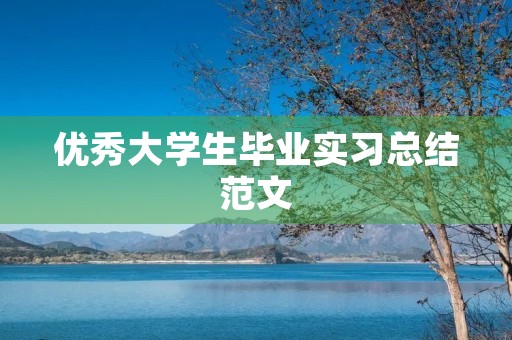 优秀大学生毕业实习总结范文