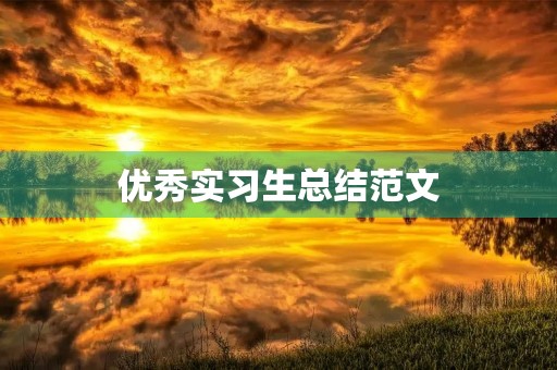 优秀实习生总结范文