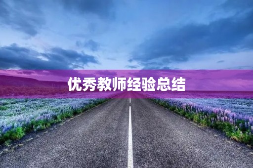 优秀教师经验总结 优秀教师经验总结