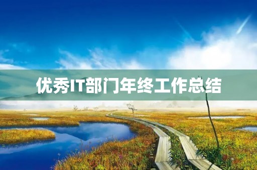 优秀IT部门年终工作总结 优秀IT部门年终工作总结