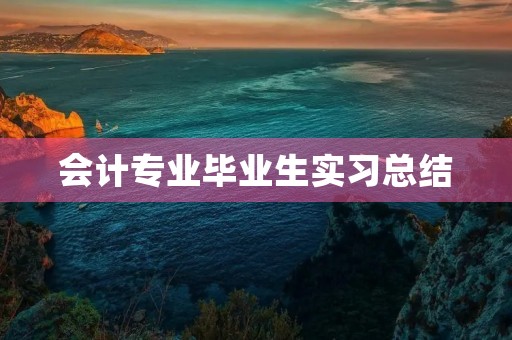 会计专业毕业生实习总结 会计专业毕业生实习总结