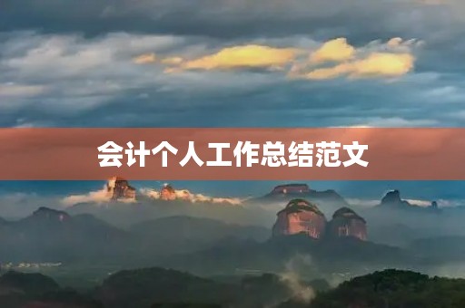 会计个人工作总结范文 会计个人工作总结范文