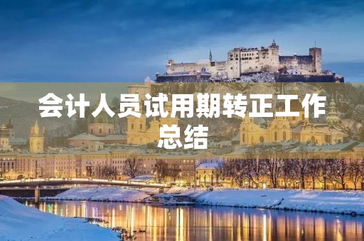会计人员试用期转正工作总结