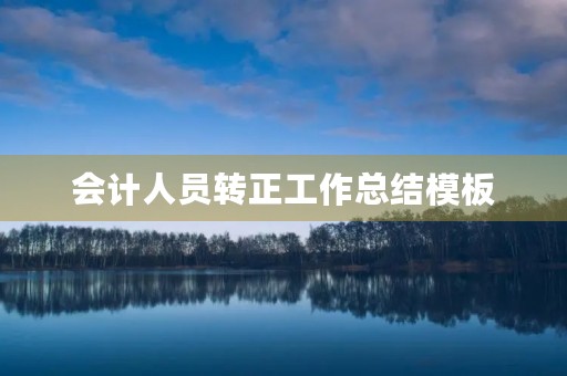 会计人员转正工作总结模板（10篇）