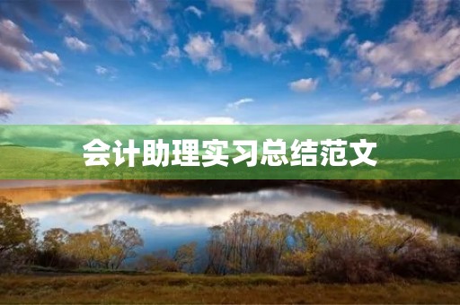 会计助理实习总结范文