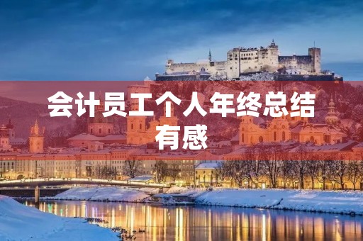 会计员工个人年终总结有感 会计员工个人年终总结有感