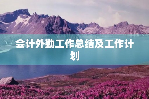 会计外勤工作总结及工作计划