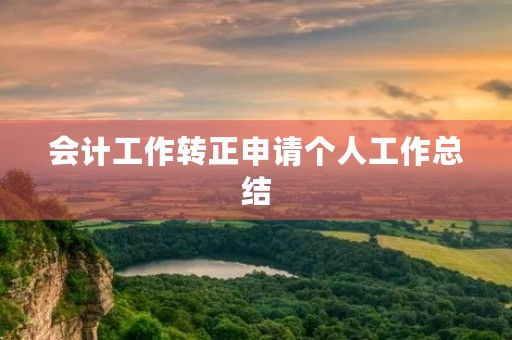 会计工作转正申请个人工作总结