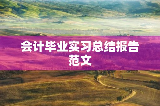 会计毕业实习总结报告范文