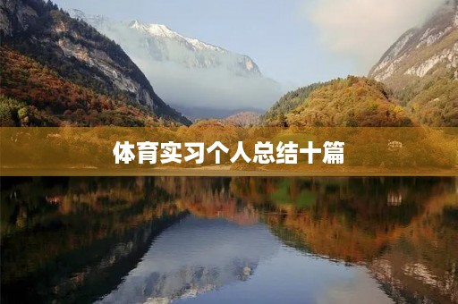 体育实习个人总结十篇 体育实习个人总结十篇