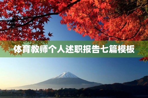 体育教师个人述职报告七篇模板