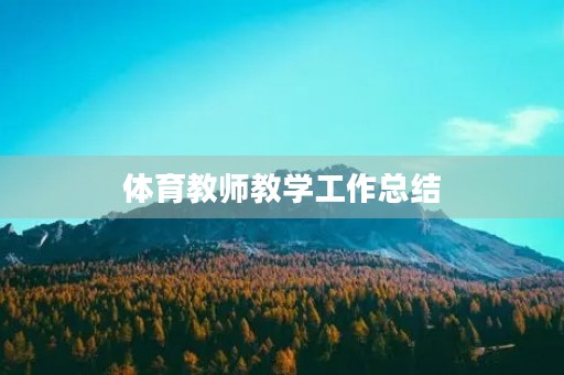 体育教师教学工作总结