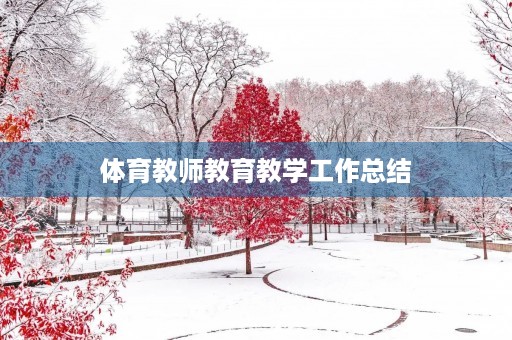 体育教师教育教学工作总结
