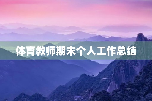 体育教师期末个人工作总结