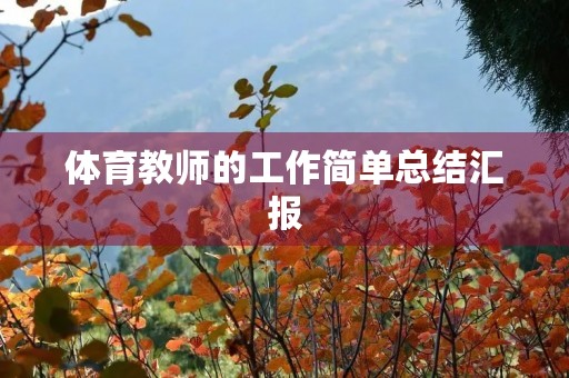 体育教师的工作简单总结汇报