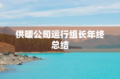 供暖公司运行组长年终总结