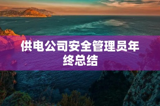 供电公司安全管理员年终总结