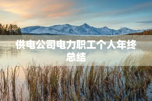 供电公司电力职工个人年终总结 供电公司电力职工个人年终总结