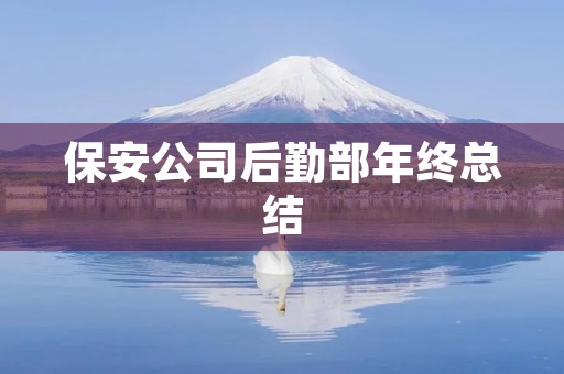 保安公司后勤部年终总结