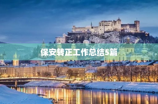 保安转正工作总结5篇