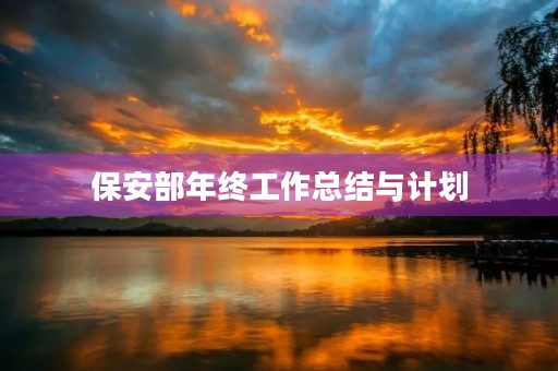 保安部年终工作总结与计划