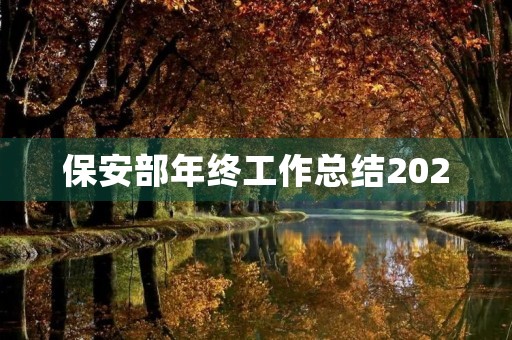 保安部年终工作总结2020