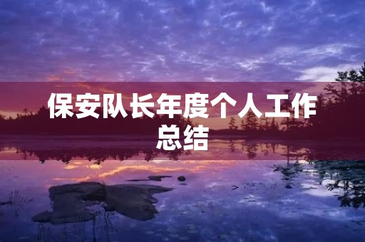 保安队长年度个人工作总结