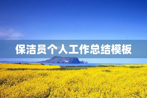 保洁员个人工作总结模板