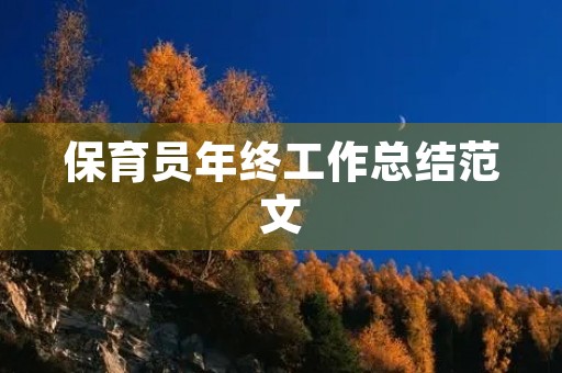 保育员年终工作总结范文
