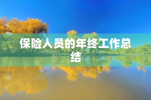 保险人员的年终工作总结