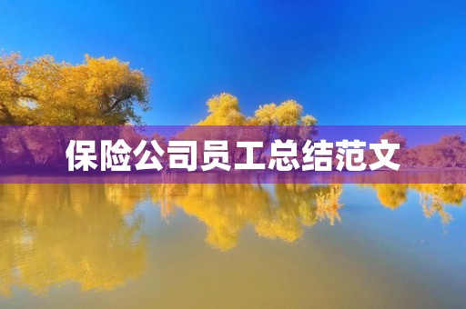 保险公司员工总结范文