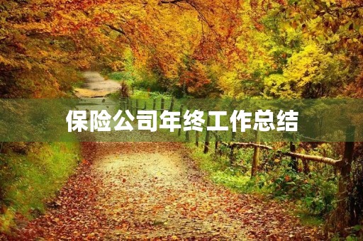 保险公司年终工作总结（20篇）